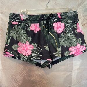 Hurley Pink Floral Women's Athletic Shorts